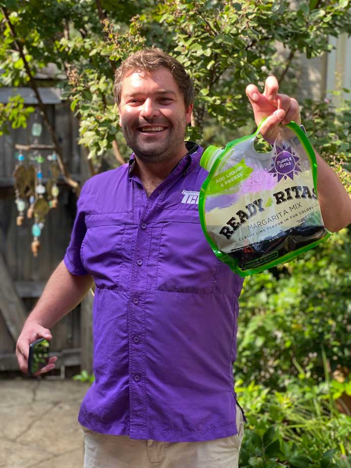 Colin from Ready Ritas showing off the awesome purple Ready Rita mix!