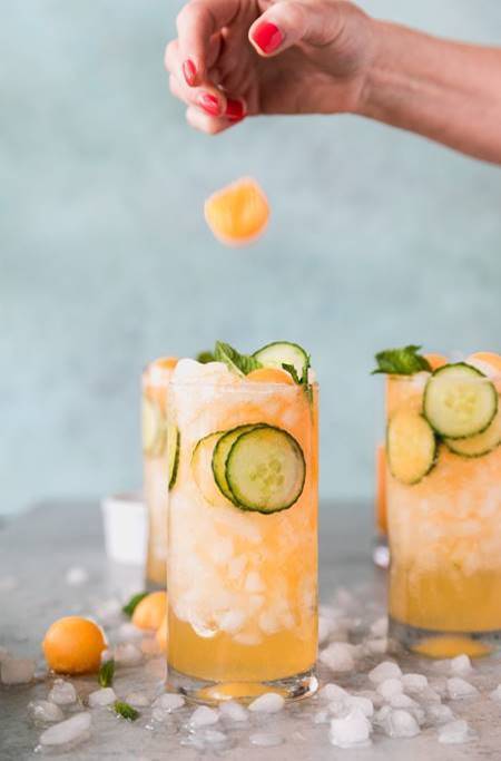 Cucumber Melon and Gin Splash Cocktail featuring Blake's Hard Cider