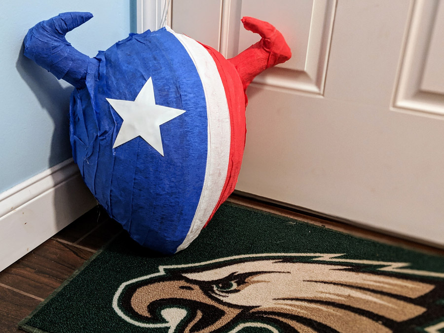 Houston Texans Pinata for Tailgating Parties - Red, White, and Blue Bull with Star