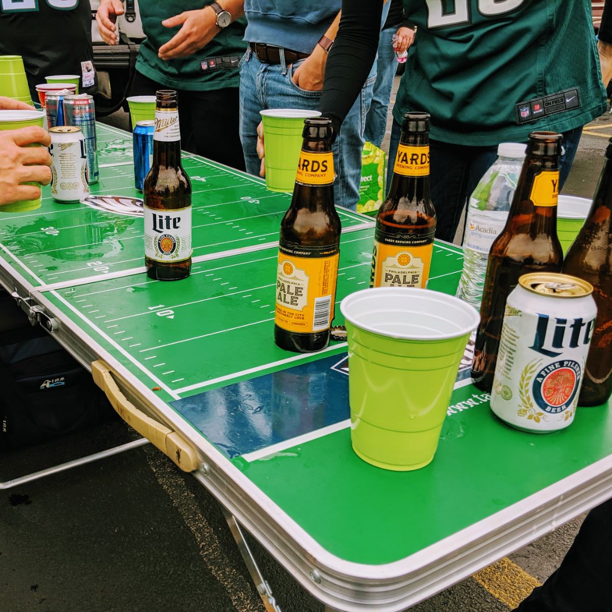 Philadelphia Eagles metal folding tailgate beer pong table